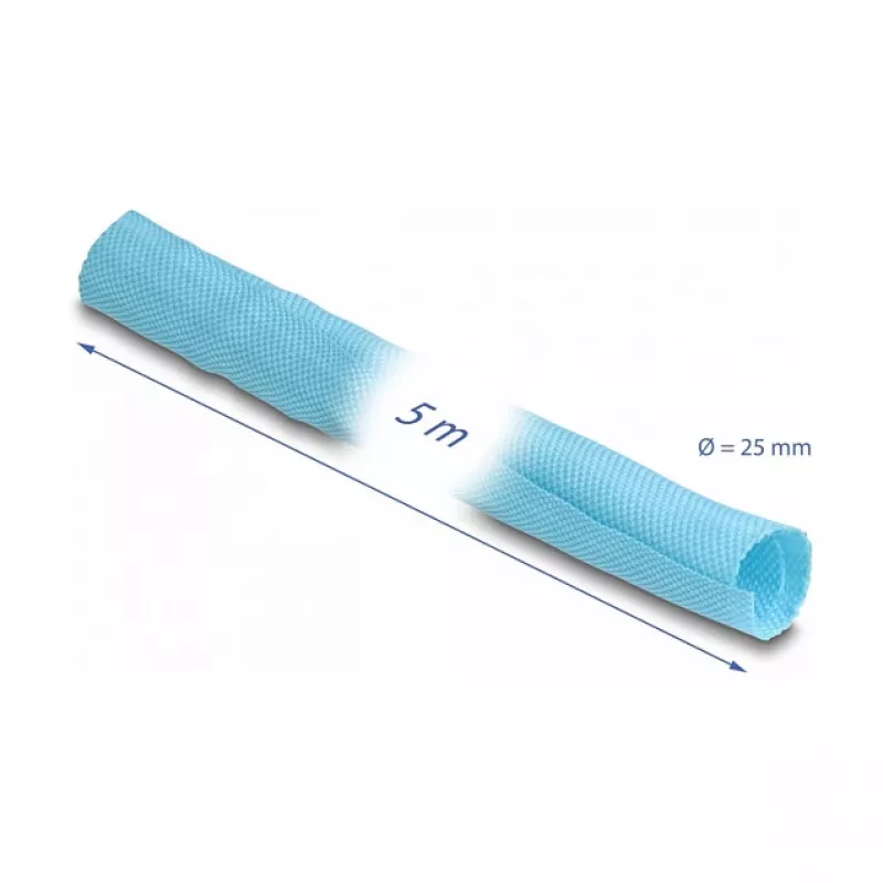 Manga para cabos DeLOCK 20883 azul poliéster 2,6 cm diâmetro 5000 mm comprimento