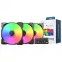 Ventoinha de caixa Montech HP140 ARGB PWM 140mm (pack de 3) — ventoinhas de refrigeração ARGB PWM 140mm, pack de 3