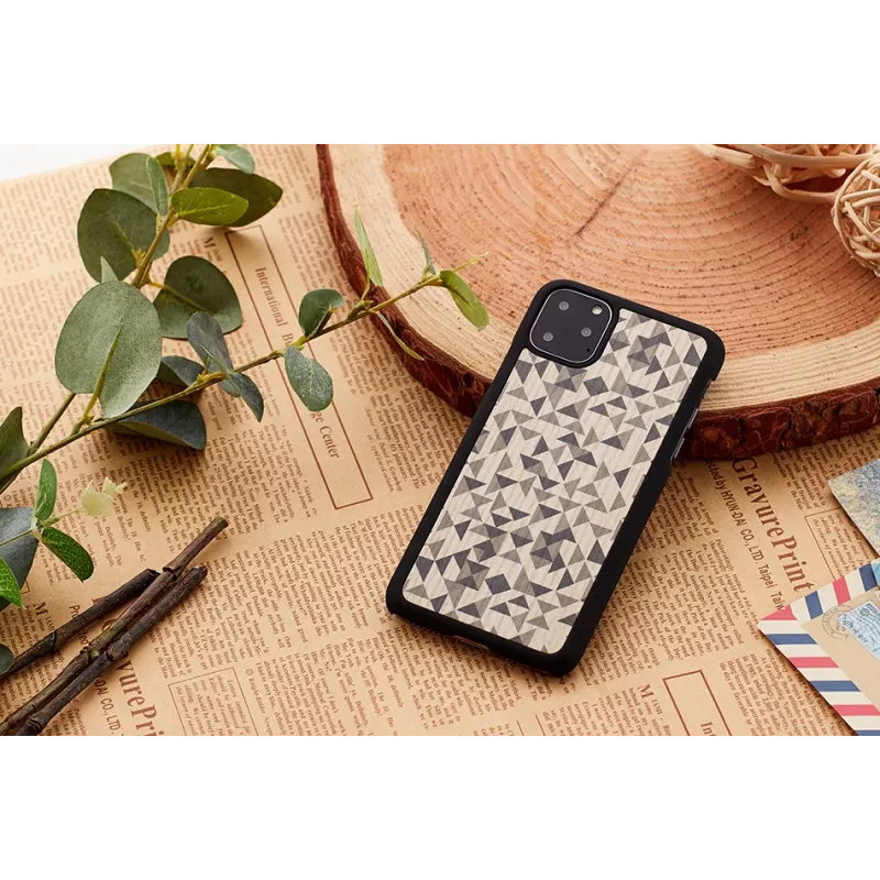 Capa para telemóvel man and wood para iPhone 11 Pro — mono triangle preto, capa rígida protetora