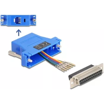 Delock D-Sub 25 pinos fêmea para RJ12 kit de montagem azul (67100)