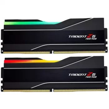 DIMM 64 GB DDR5-6000 (2x 32 GB) Dual-Kit, memória RAM preta, F5-6000J3238G32GX2-TZ5NR, Trident Z NEO RGB, AMD EXPO