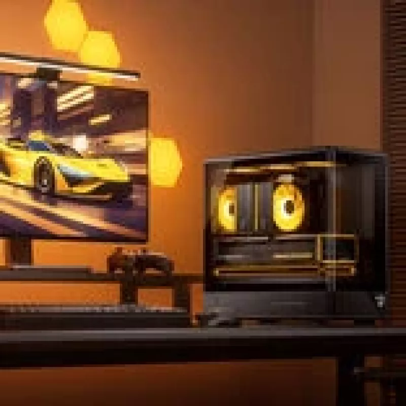 Caixa de computador Jonsbo D200 midi-tower mATX vidro temperado mini ecrã de temperatura preto