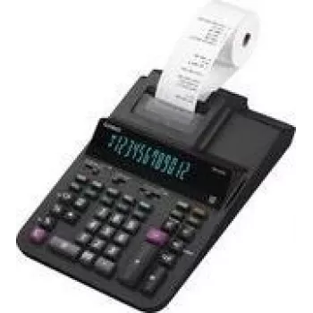 Calculadora de secretária com impressora CASIO DR-200R-BK, calculadora compacta preta com impressora
