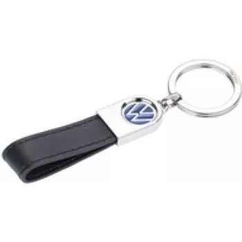 Porta-chaves TROIKA VW laço de couro Preto Couro Metal 115mm