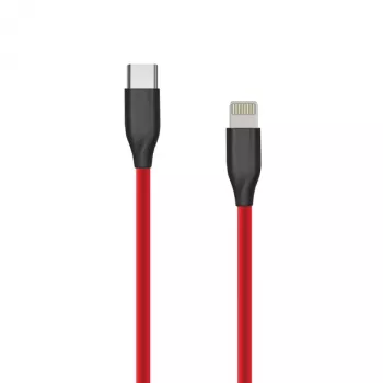 Cabo de silicone USB Type-C para Lightning, 2 m (vermelho)