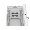 Armário rack de chão LANBERG 19 polegadas 32HE 600×800 mm cinzento com porta de vidro e LCD (embalagem plana)