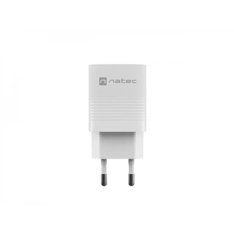 Carregador com fio para dispositivos móveis NATEC NUC-2140, 30W, USB-C PD 3.0 + USB-A, Samsung AFC, branco
