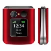 Telemóvel de concha Beafon Fold 10 Silver Line vermelho-prateado Dual SIM