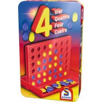 Schmidt Spiele Quatro (51214) - Jogo de estratégia compacto para 2 jogadores a partir dos 6 anos