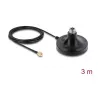 Base magnética de antena DELOCK ULA100 — 1×conector fêmea N para 1×ficha RP-SMA, cabo de 3 m, exterior, preta