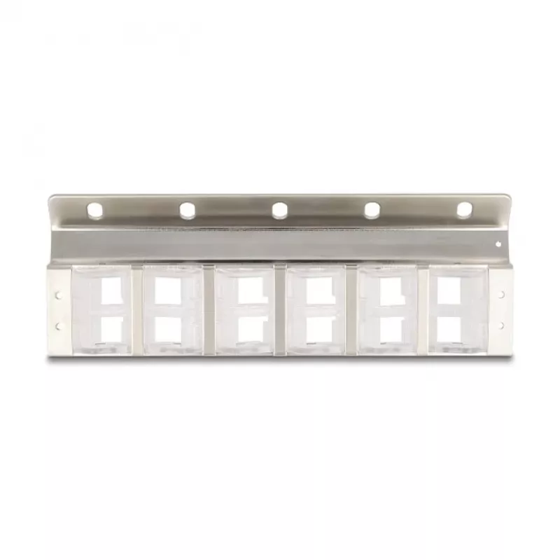 DeLOCK 67040 Suporte Keystone de 12 portas, inclinável, para rack de 10" ou 19" e montagem na parede