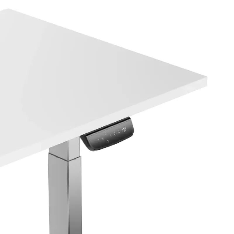 Mesa de altura ajustável Up Up Bjorn cinzenta, tampo L branco