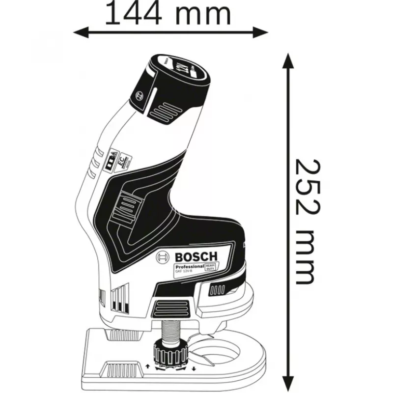 Bosch GKF 12V-8 Professional Fresadora de bordos a bateria, solo
