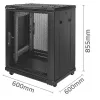 Armário rack 19 polegadas QOLTEC 54519 15U – caixa de rede/servidor, 15U de altura, montagem 19 polegadas
