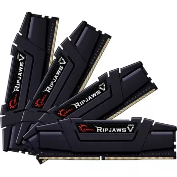DIMM 64 GB DDR4-3600 (4x 16 GB) Quad-Kit, memória preta, F4-3600C16Q-64GVKC, Ripjaws V, INTEL XMP