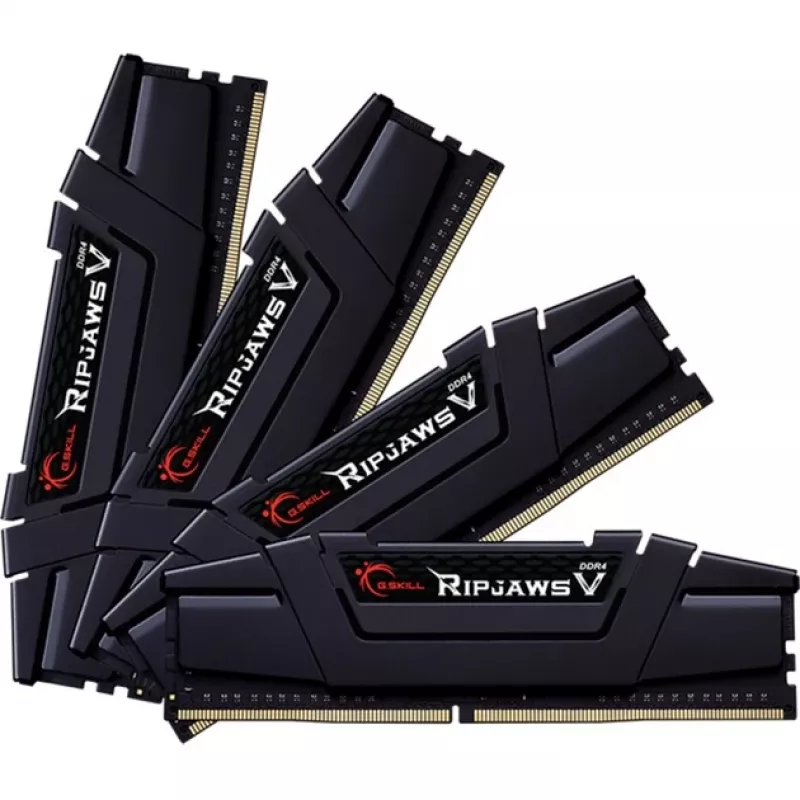 DIMM 64 GB DDR4-3600 (4x 16 GB) Quad-Kit, memória preta, F4-3600C16Q-64GVKC, Ripjaws V, INTEL XMP