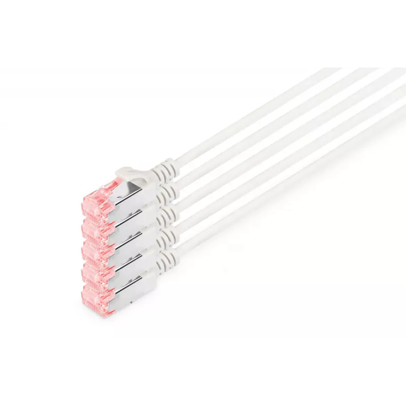 Digitus DK-1624-100S-5 Cabo de patch Slim CAT 6 U/FTP, 10 m, cinzento, pack de 5