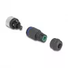 Conector DeLOCK M12 codificação A 5 pinos fêmea ligação por parafuso