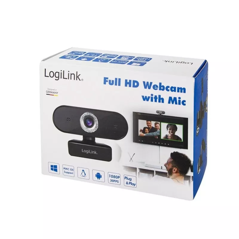 Webcam LogiLink UA0371 3 MP 1920 x 1080 píxeis