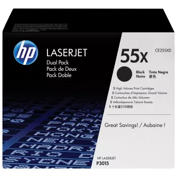 Toner HP 55X pack de 2 alta autonomia preto original LaserJet