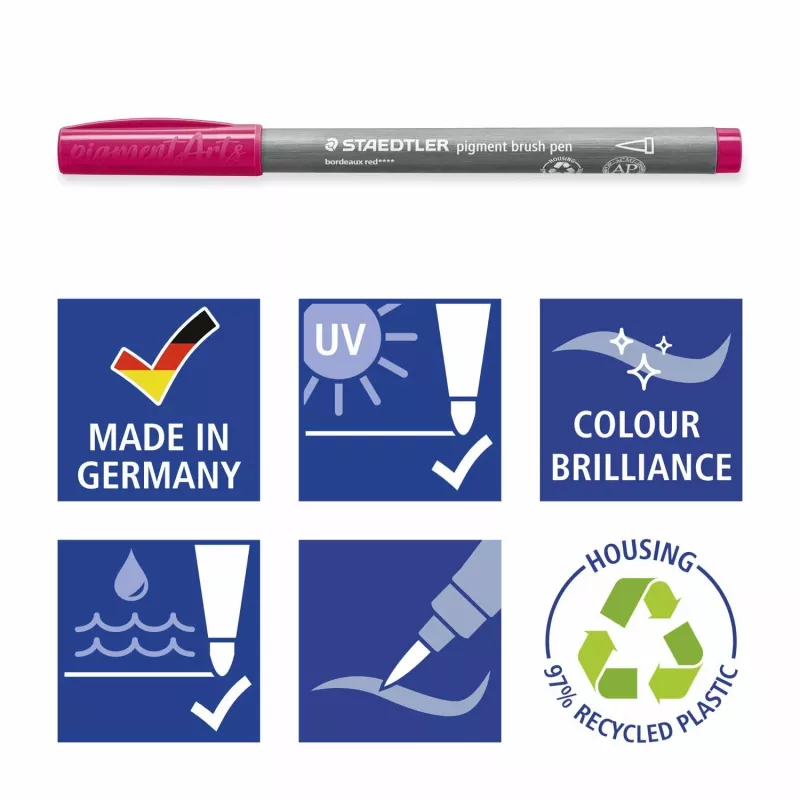Staedtler Design Journey 371 BK4-3 conjunto de marcadores de pincel de pigmento, Forest Colors, 4 peças