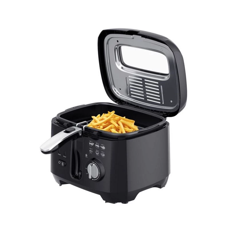 ELDOM Fritadeira FREET, 2,5 L, 400 g batatas fritas, regulador de temperatura, depósito de óleo removível, Preto