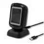 Leitor de códigos de barras fixo 1D/2D QOLTEC 50864, sensor LED, USB (com fios), preto, 145×85×80 mm