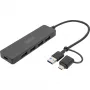 Hub USB, Digitus, DA-70235, 4 portas, USB 3.2 Gen 1, Type-A e Type-C, 12000 Mbit/s