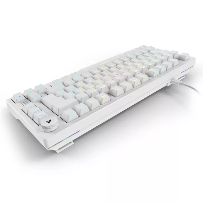 Teclado Sharkoon SGK25 75% QWERTZ USB com fios RGB LED branco