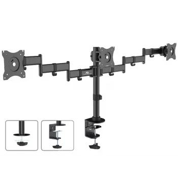Suporte de mesa para monitor MACLEAN MC-691 para 3 monitores – ajustável em altura e inclinável