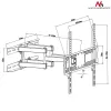 Maclean MC-760 suporte de parede para TV de 26–55 polegadas, VESA 100×100–400×400, máx. 30 kg, inclinação ±15°, distância à parede 7–46 cm, metal, preto