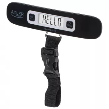 Balança de bagagem Adler AD 8190 desligar automático carga máxima 50 kg indicador de bateria fraca; indicador de sobrecarga; intervalo de medição: de 50 g a 50 kg