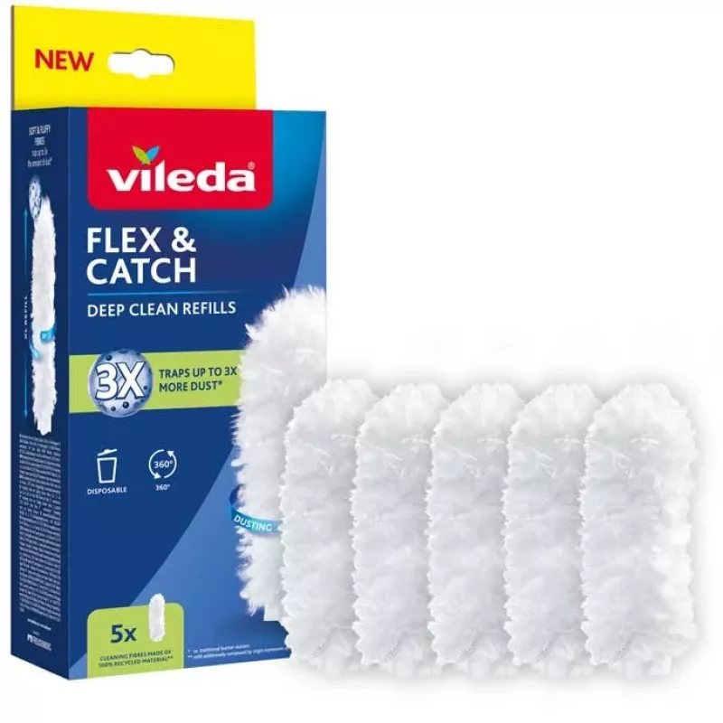 Peças sobresselentes para espanador VILEDA Flex&Catch 177664 - 5 recargas