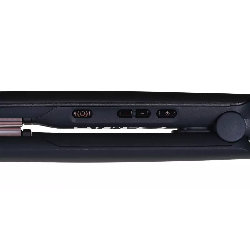 Ferro de alisar Remington S8598 Warm preto cinzento — placas de cerâmica 11 cm, 5 níveis de temperatura, 160–230 °C, cabo de 3 m, bolsa de transporte