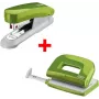 Conjunto de agrafador e furador NOVUS E15+ e E210 — agrafador de secretária com agrafador de pinça, verde