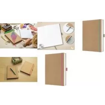 Caderno sigel Pure Mint A5 liso castanho/menta – páginas lisas A5, capa mole