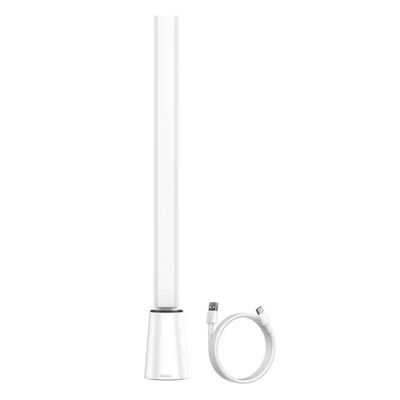 Candeeiro de mesa Baseus Smart Eye Folding Rechargeable branco — candeeiro de mesa LED dobrável, bateria recarregável, braço e cabeça ajustáveis