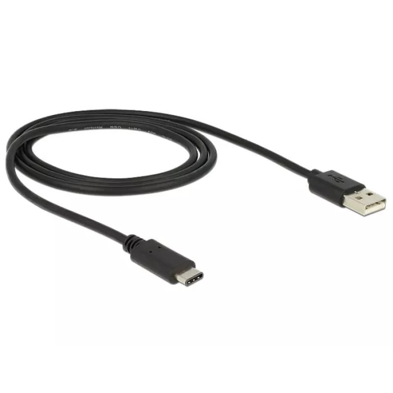 Cabo USB DeLOCK 83600 USB 2.0 1m USB C USB A preto