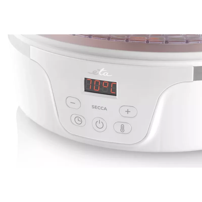 Desidratador ETA Eta SECCA transparente branco 380 W, ecrã LED, temporizador de 24 horas, 300×300×220 mm