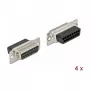 Conector de fio DeLOCK 66720 D-Sub 15 pinos preto prateado