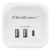 Power Cube QOLTEC 52547 Régua de tomadas 3×tomadas AC, 2×USB-A, 1×USB-C PD 20W