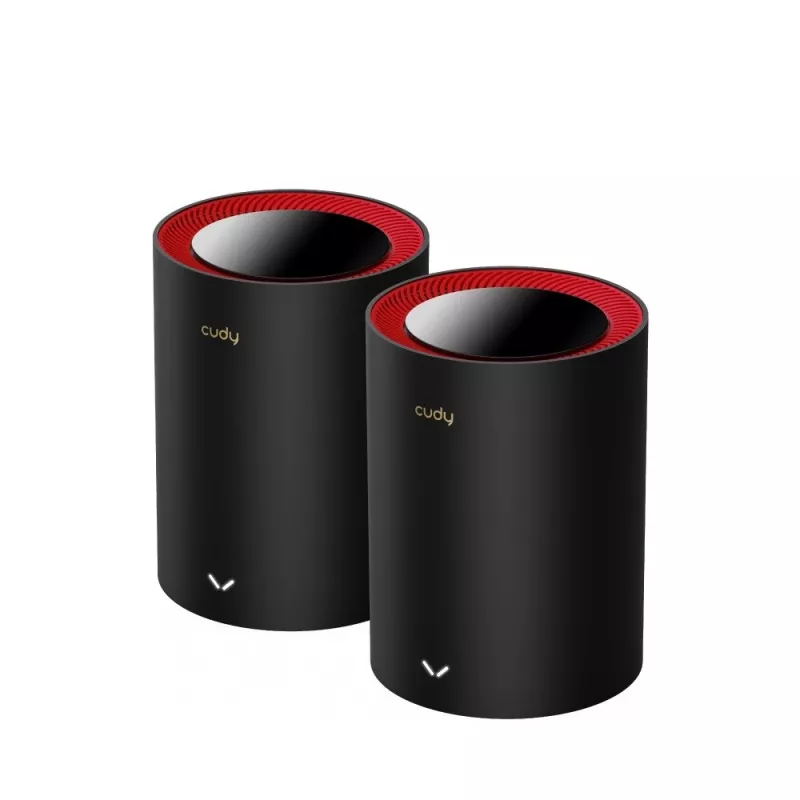 Sistema Mesh Cudy M3000 pack de 2 Dual-Band Wi-Fi 6 2402 Mbit/s preto vermelho