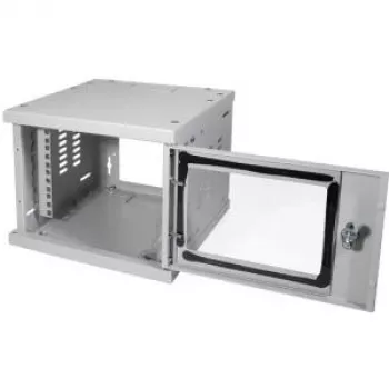 LogiLink W06Z33G armário de parede SoHo de 10", 4U, porta de vidro, cinzento claro