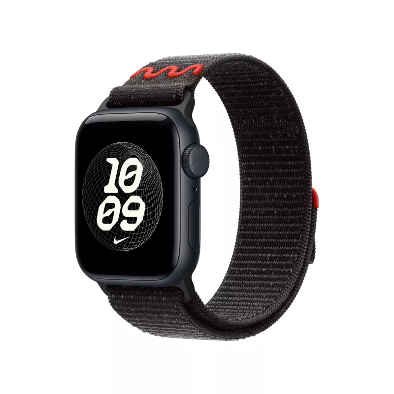 Bracelete Apple Nike Sport Loop preto nylon, poliéster reciclado, spandex