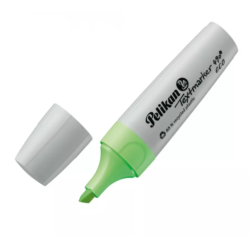 Marcador Pelikan Textmarker 490 eco 4 unid. ponta chanfrada verde laranja rosa amarelo