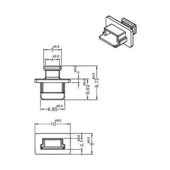 Tampa de proteção para conector fêmea USB Mini-B DeLOCK 64011