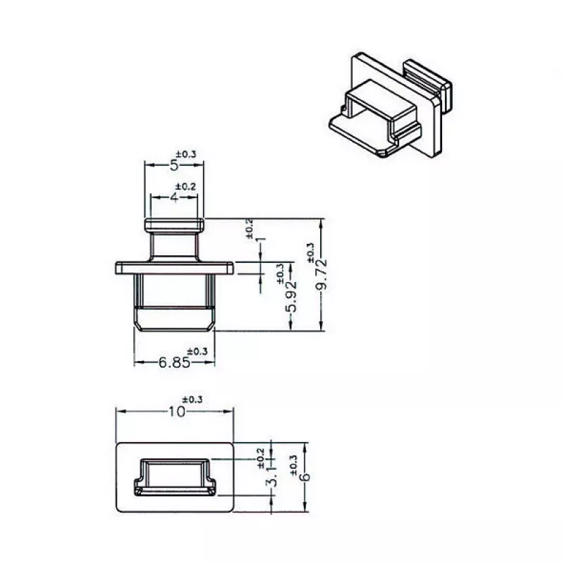 Tampa de proteção para conector fêmea USB Mini-B DeLOCK 64011