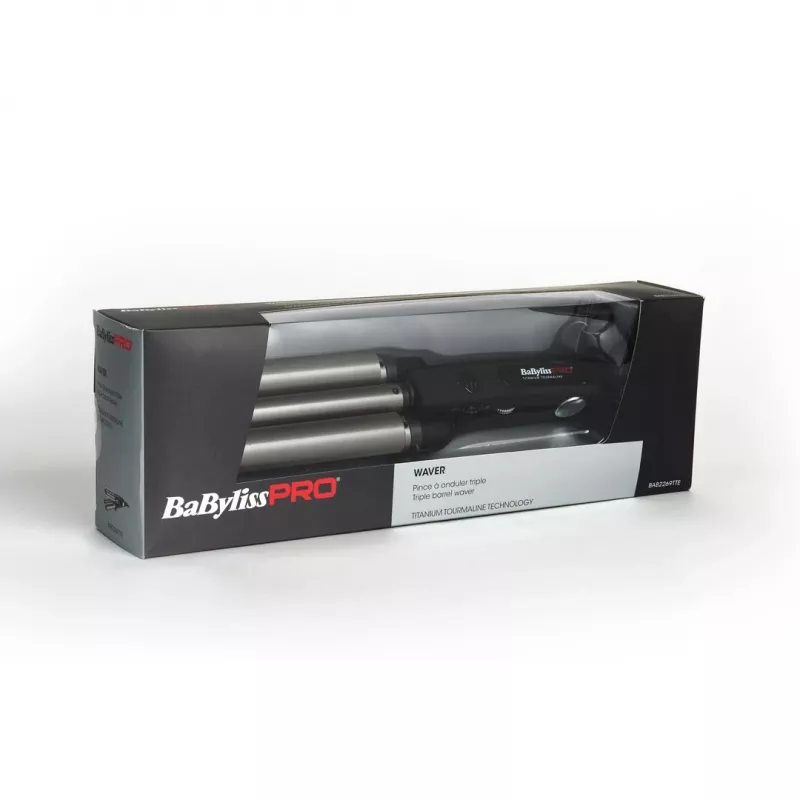 Modelador de caracóis BaByliss PRO TRIPPLE WAVER — 125 W, preto, cabo de 2,7 m