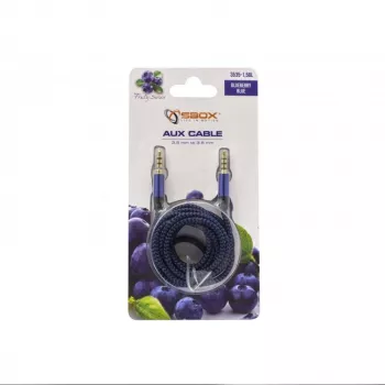 Cabo AUX Sbox 3535-1.5BL 3,5 mm para 3,5 mm azul mirtilo
