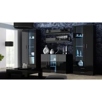 Aparador Cama SOHO S7 120 cm Preto Brilhante